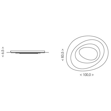 Brilagi - LED димируемо таванно осветително тяло MODERN MAXI LED/105W/230V 3000-6000K 83,5x100 cm + дистанционно управление