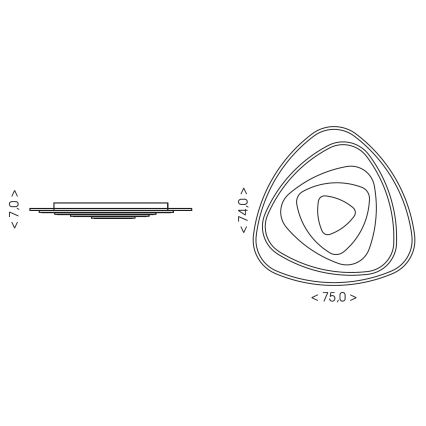 Brilagi - LED димируемо таванно осветително тяло MODERN MAXI LED/140W/230V 3000-6000K 74x75 cm + дистанционно управление