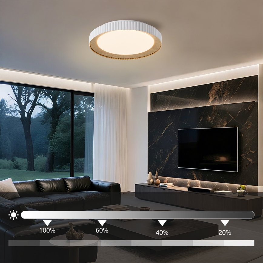 Brilagi - димируемо LED таванно осветително тяло NEXO LED/48W/230V 3000-6000K бяло Ø 43 см + дистанционно управление