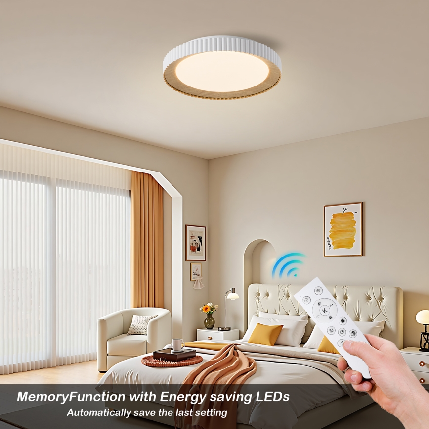 Brilagi - димируемо LED таванно осветително тяло NEXO LED/48W/230V 3000-6000K бяло Ø 43 см + дистанционно управление
