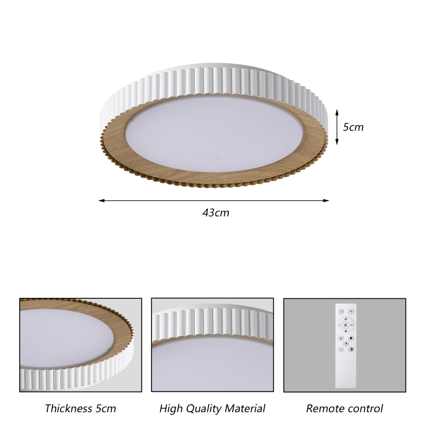 Brilagi - димируемо LED таванно осветително тяло NEXO LED/48W/230V 3000-6000K бяло Ø 43 см + дистанционно управление