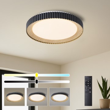 Brilagi - LED димируемо таванно осветително тяло NEXO LED/48W/230V 3000-6000K черно Ø 43 см + дистанционно управление