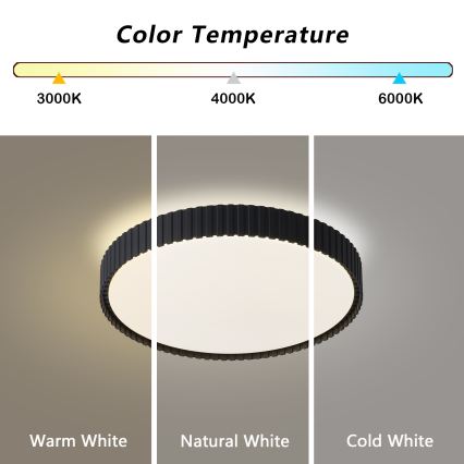 Brilagi - LED таванно осветително тяло ORINO LED/54W/230V 3000-6000K, с възможност за димиране, черно, диаметър 43 см + дистанционно управление