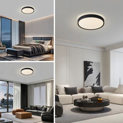 Brilagi - LED таванно осветително тяло ORINO LED/54W/230V 3000-6000K, с възможност за димиране, черно, диаметър 43 см + дистанционно управление