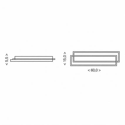 BRILAGI - LED димируемо таванно осветително тяло OUTLINE LED/66W/230V 3000-6000K 15x60 см бяло/черно + дистанционно управление