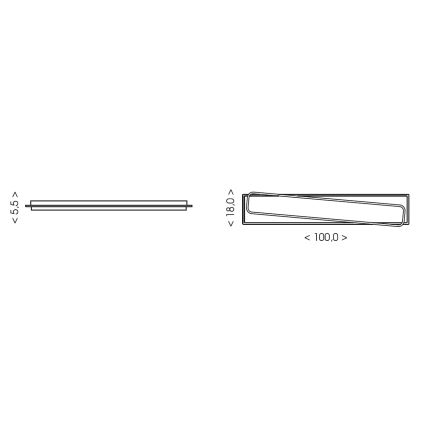 Brilagi - LED димируемо таванно осветително тяло OUTLINE LED/90W/230V 3000-6000K 18x100 см бяло/черно + дистанционно управление