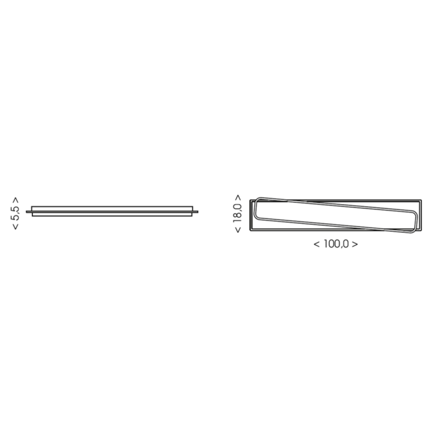 Brilagi - LED димируемо таванно осветително тяло OUTLINE LED/90W/230V 3000-6000K 18x100 см бяло/черно + дистанционно управление
