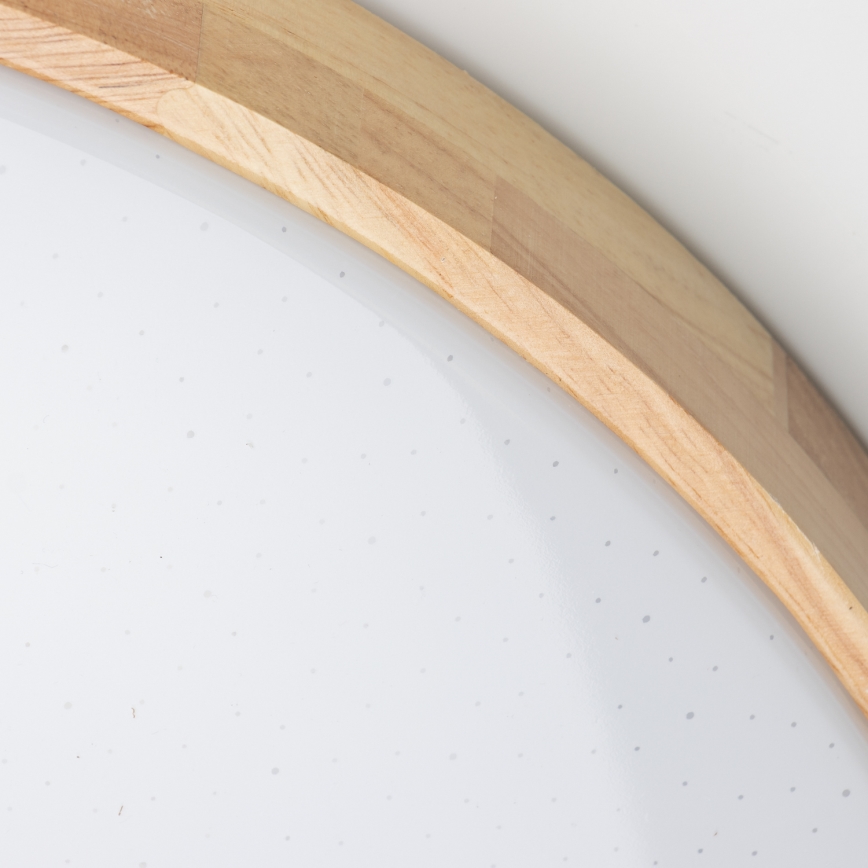 Brilagi - Димируемо таванно LED осветително тяло PINE LED/24W/230V, дървено, Ø 42 cm, 3000-6500K + дистанционно управление