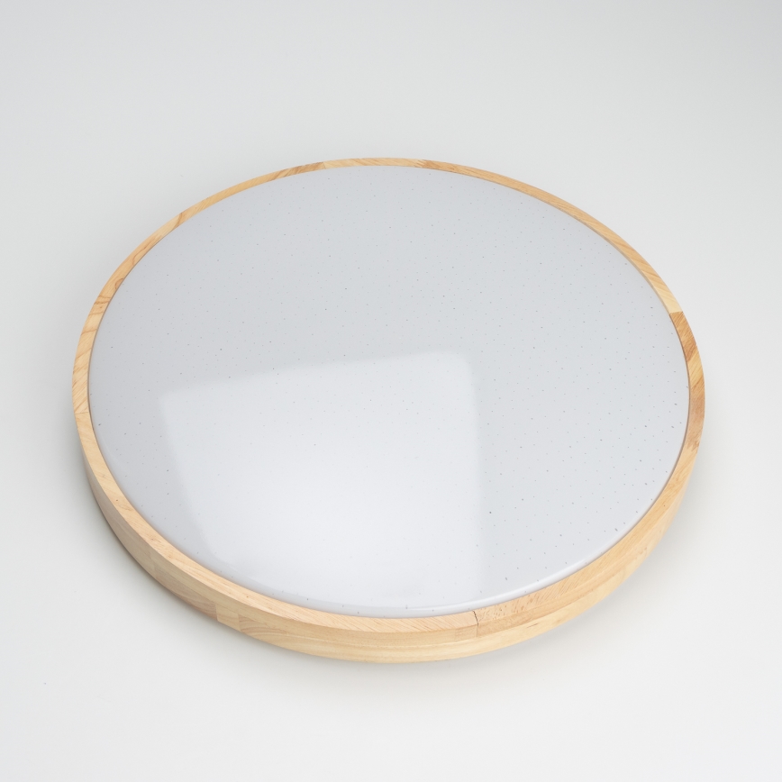 Brilagi - Димируемо таванно LED осветително тяло PINE LED/24W/230V, дървено, Ø 42 cm, 3000-6500K + дистанционно управление