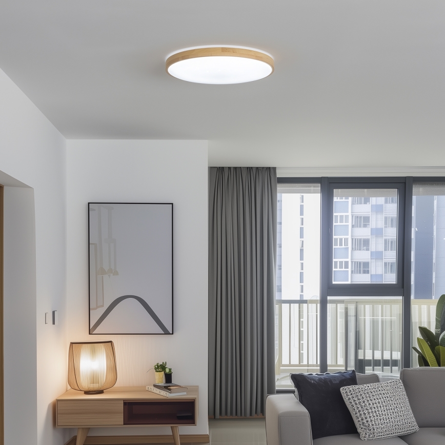 Brilagi - Димируемо LED таванно осветително тяло PINE LED/60W/230V Ø 52 см 3000-6500K + дистанционно управление