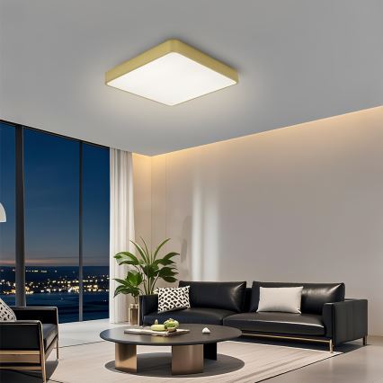 Brilagi - Димируемо LED таванно осветително тяло POOL LED/36W/230V 3000-6000K 40x40 cm златисто + дистанционно управление