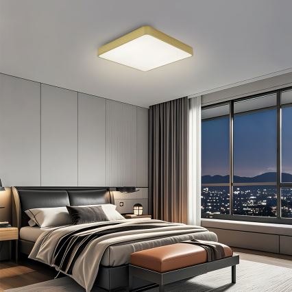 Brilagi - Димируемо LED таванно осветително тяло POOL LED/36W/230V 3000-6000K 40x40 cm златисто + дистанционно управление