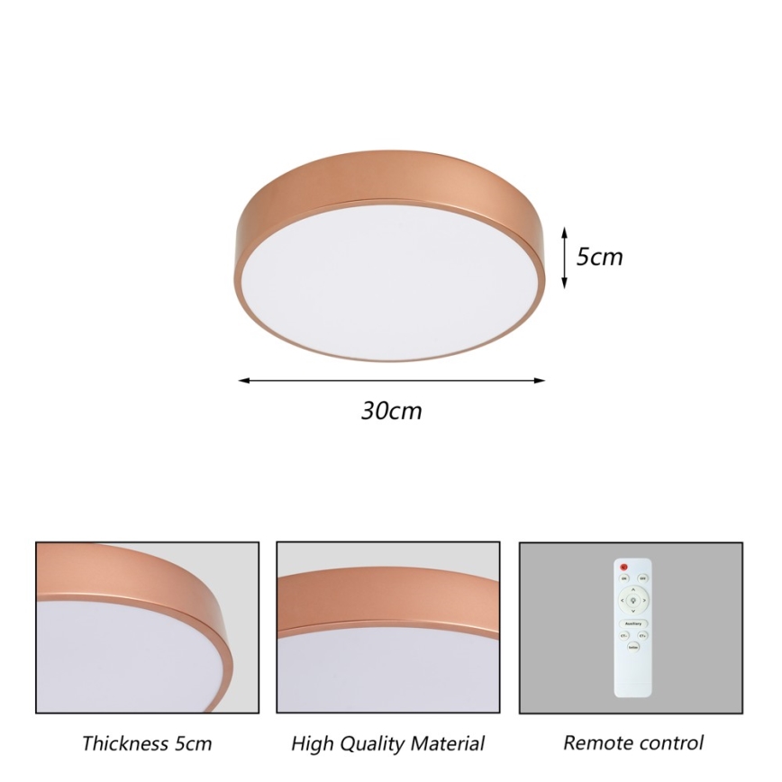 BRILAGI - LED таванно осветително тяло с димиране POOL LED/36W/230V 3000-6000K Ø 30 см медно + дистанционно управление