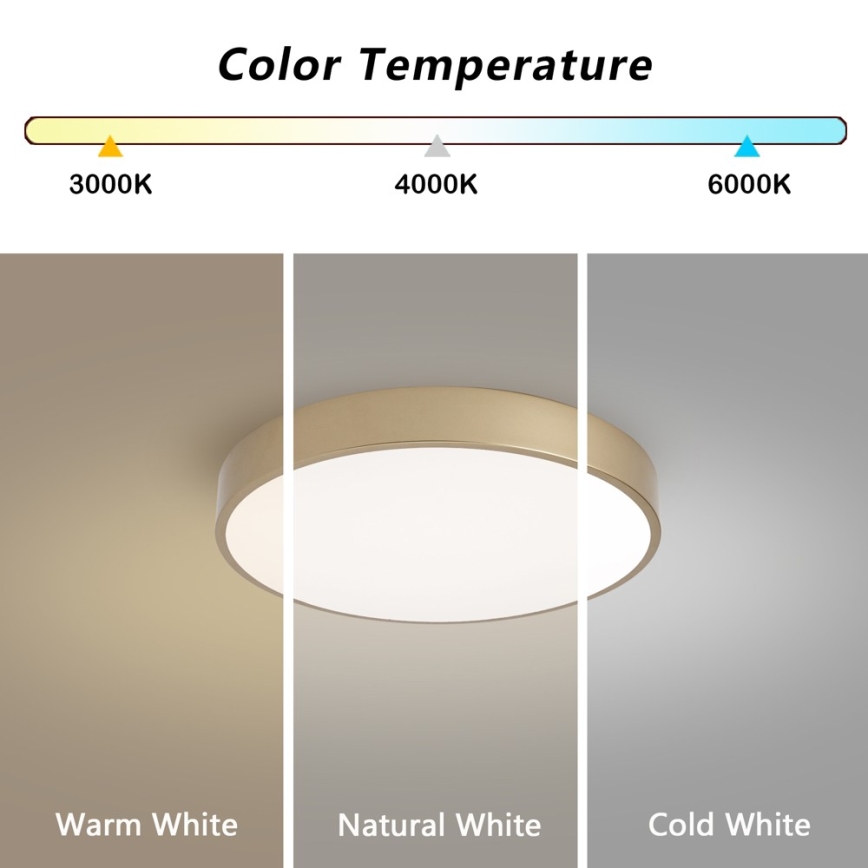 Brilagi - Димируемо таванно LED осветително тяло POOL LED/48W/230V 3000–6000K, диаметър 40 см, златисто + дистанционно управление