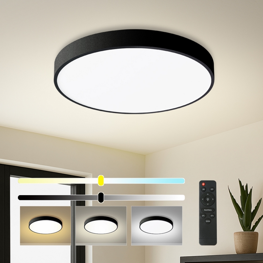 Brilagi - LED димируемо таванно осветително тяло POOL LED/60W/230V 3000-6000K Ø 60 см черно + дистанционно управление