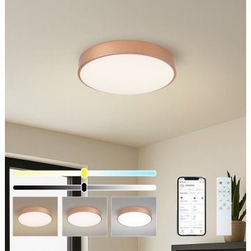 Brilagi - LED димируемо таванно осветително тяло POOL SMART LED/48W/230V 3000-6000K, диаметър 40 см, Wi-Fi Tuya, бронзово + дистанционно управление
