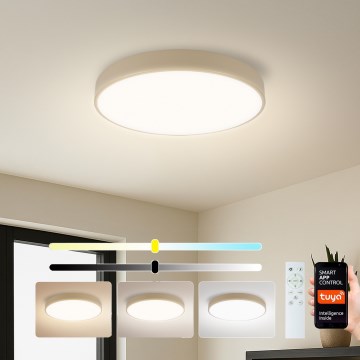 Brilagi - LED димируемо таванно осветително тяло POOL SMART LED/48W/230V 3000-6000K Ø 40 см Wi-Fi Tuya бежово + дистанционно управление