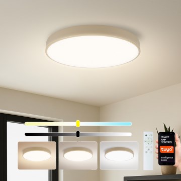 Brilagi - LED димируемо таванно осветително тяло POOL SMART LED/60W/230V 3000-6000K Ø 50 см Wi-Fi Tuya бежово + дистанционно управление