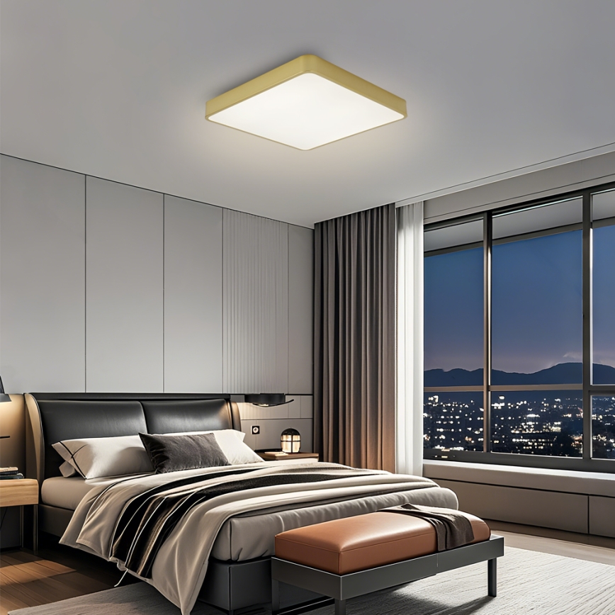 BRILAGI - Димируемо LED таванно осветително тяло POOL SQUARE LED/36W/230V 3000-6000K 40x40 cm златисто + дистанционно управление