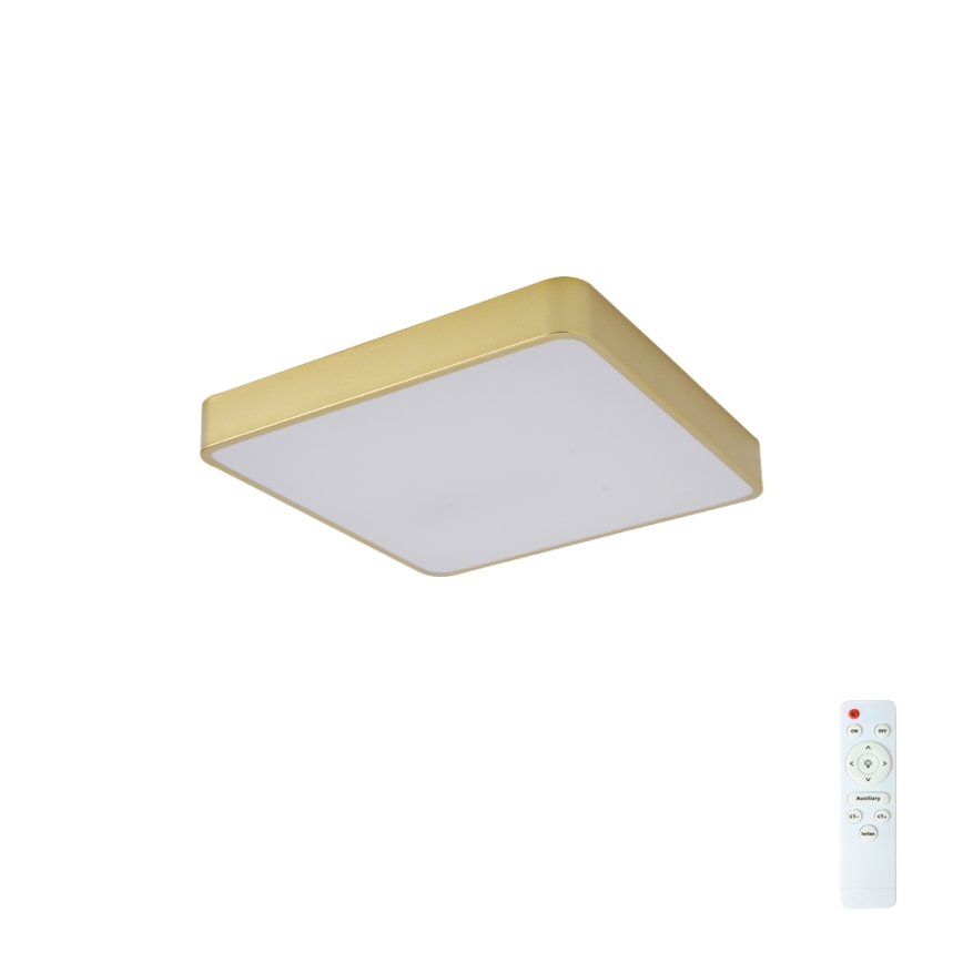 BRILAGI - Димируемо LED таванно осветително тяло POOL SQUARE LED/36W/230V 3000-6000K 40x40 cm златисто + дистанционно управление