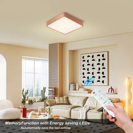 BRILAGI - LED димируема таванна лампа POOL SQUARE LED/48W/230V 3000-6000K 50x50 cm бронзова + дистанционно управление