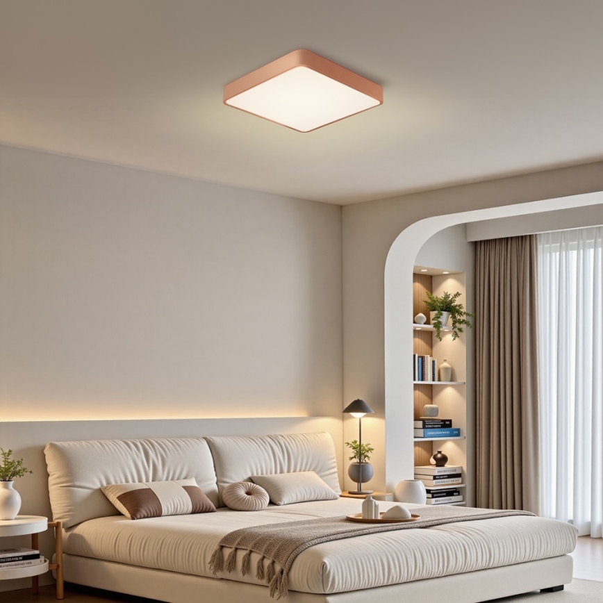 BRILAGI - LED димируема таванна лампа POOL SQUARE LED/48W/230V 3000-6000K 50x50 cm бронзова + дистанционно управление