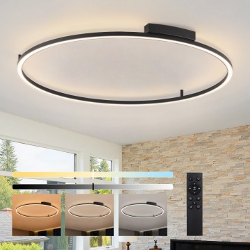 Brilagi - LED Димируемо таванно осветително тяло PORTOFINO LED/85W/230V 3000-6000K Ø 120 cm черно + дистанционно управление