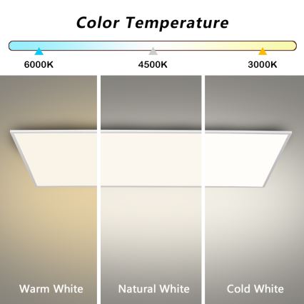 Brilagi - димируемо LED таванно осветително тяло SLIMFRAME LED/80W/230V 120x60 cm 3000-6000K бяло + дистанционно управление