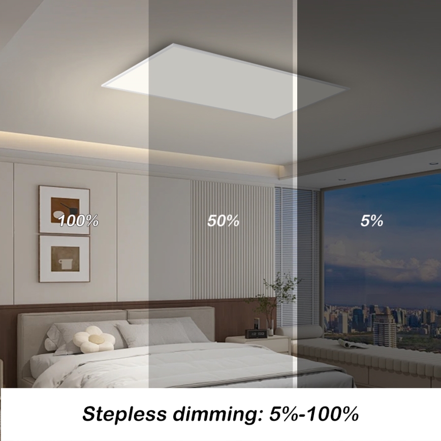 Brilagi - димируемо LED таванно осветително тяло SLIMFRAME LED/80W/230V 120x60 cm 3000-6000K бяло + дистанционно управление