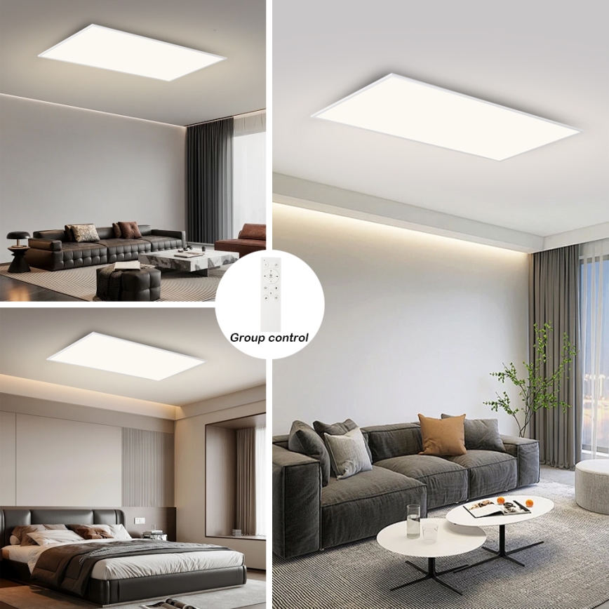 Brilagi - димируемо LED таванно осветително тяло SLIMFRAME LED/80W/230V 120x60 cm 3000-6000K бяло + дистанционно управление