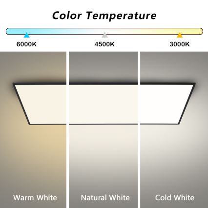 Brilagi - димируемо таванно LED осветително тяло SLIMFRAME LED/80W/230V 120x60 cm 3000-6000K черно + дистанционно управление