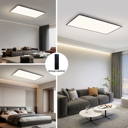Brilagi - димируемо таванно LED осветително тяло SLIMFRAME LED/80W/230V 120x60 cm 3000-6000K черно + дистанционно управление