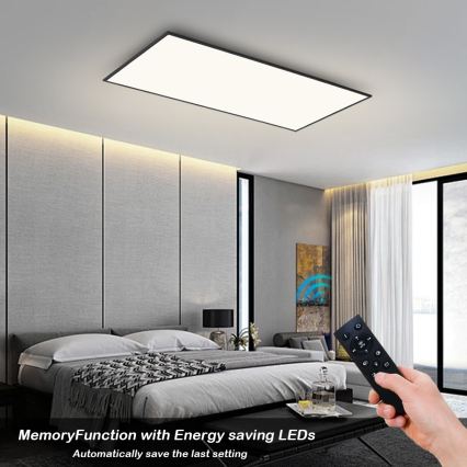 Brilagi - димируемо таванно LED осветително тяло SLIMFRAME LED/80W/230V 120x60 cm 3000-6000K черно + дистанционно управление