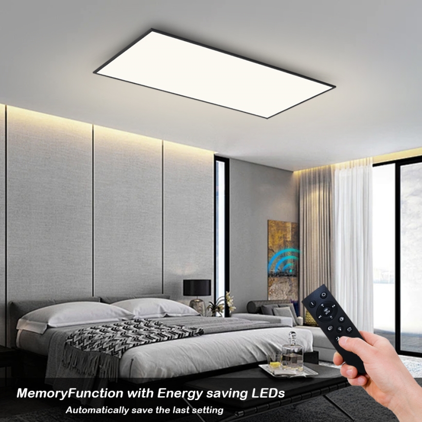 Brilagi - димируемо таванно LED осветително тяло SLIMFRAME LED/80W/230V 120x60 cm 3000-6000K черно + дистанционно управление