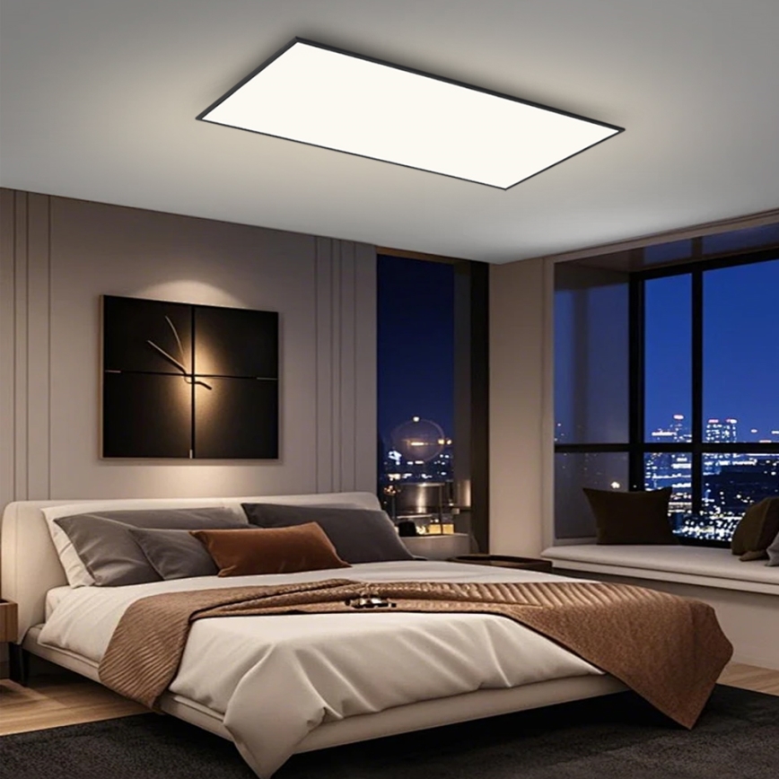 Brilagi - димируемо таванно LED осветително тяло SLIMFRAME LED/80W/230V 120x60 cm 3000-6000K черно + дистанционно управление