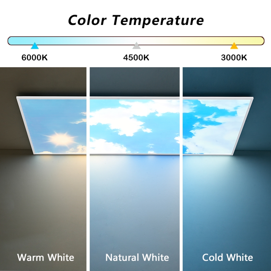 Brilagi - LED таванно осветително тяло с регулируема яркост SLIMFRAME SKY LED/80W/230V 120x60 cm 3000-6000K сребрист/син + дистанционно управление