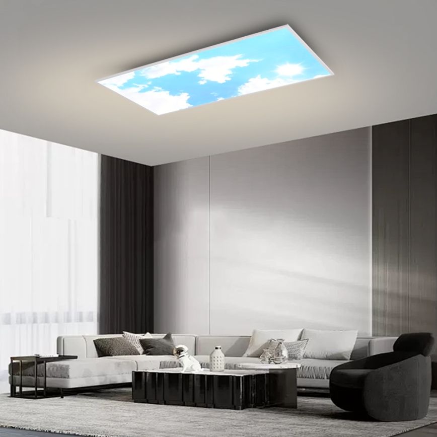 Brilagi - LED таванно осветително тяло с регулируема яркост SLIMFRAME SKY LED/80W/230V 120x60 cm 3000-6000K сребрист/син + дистанционно управление