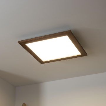 Brilagi - LED димируемо таванно осветително тяло SLIMFRAME WOOD LED/36W/230V 49,5x49,5 cm 3000-6000K тъмно кафяво + дистанционно управление