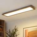 Brilagi - LED димируемо таванно осветително тяло SLIMFRAME WOOD LED/58W/230V 124x33,7 cm 3000-6000K кафяво + дистанционно управление