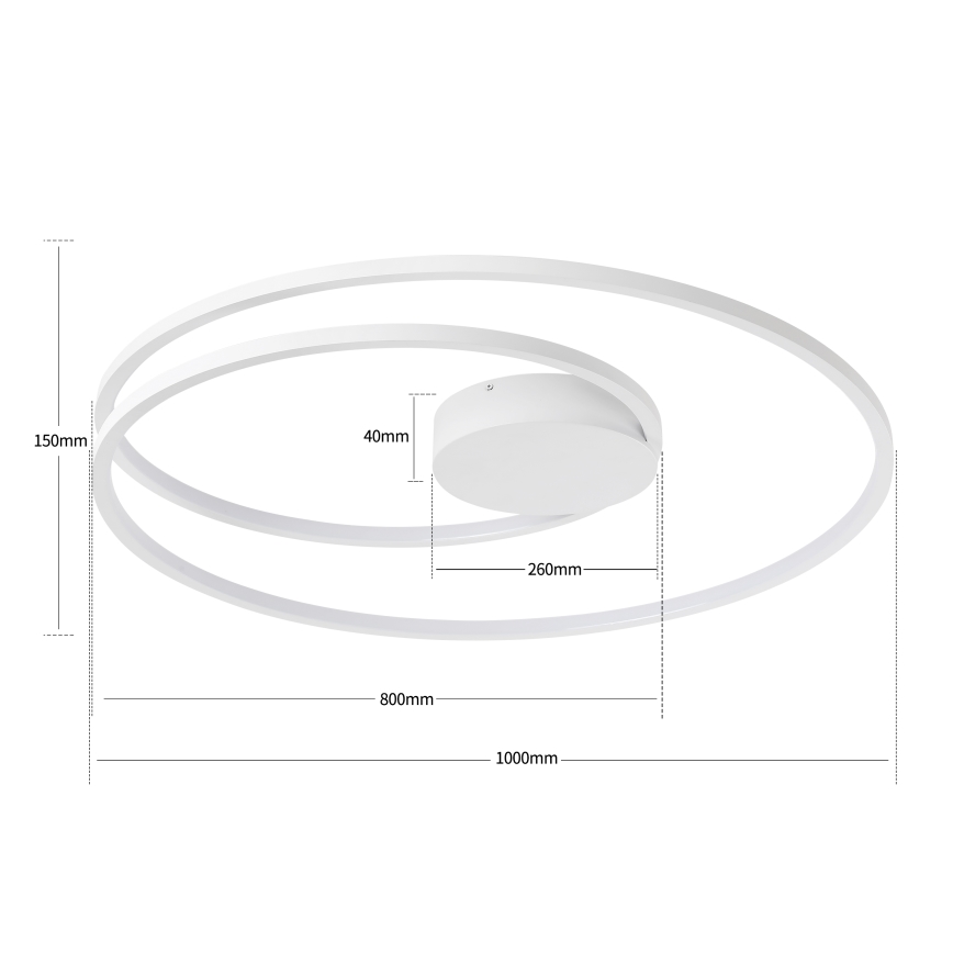 Brilagi - LED димируемо таванно осветително тяло TWISTER LED/105W/230V 3000-6000K Ø 100 cm бяло + дистанционно управление