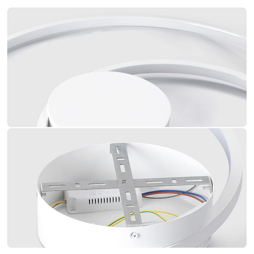 Brilagi - LED таванно осветително тяло с възможност за димиране TWISTER LED/48W/230V 3000-6000K диаметър 50 см бяло + дистанционно управление