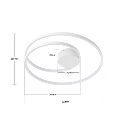 Brilagi - LED таванно осветително тяло с възможност за димиране TWISTER LED/48W/230V 3000-6000K диаметър 50 см бяло + дистанционно управление