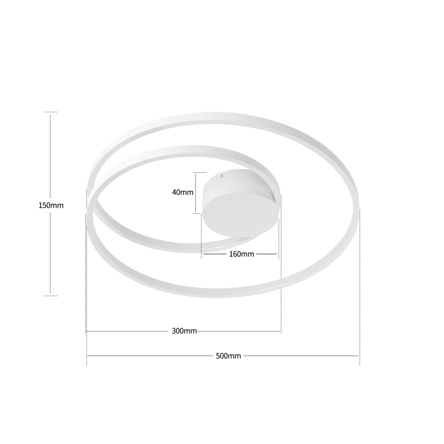 Brilagi - LED таванно осветително тяло с възможност за димиране TWISTER LED/48W/230V 3000-6000K диаметър 50 см бяло + дистанционно управление