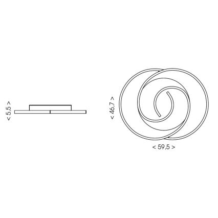 Brilagi - LED димируемо таванно осветително тяло VELO XL LED/83W/230V 3000-6500K 46,7x59,5 cm + дистанционно управление