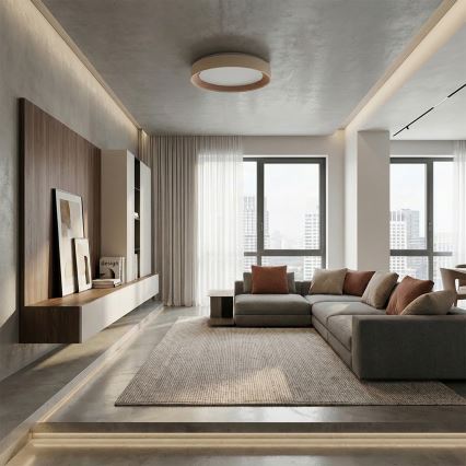 Brilagi - димируемо таванно LED осветително тяло WALDO LED/48W/230V 3000-6500K Ø 40 cm бежово/златно + дистанционно управление