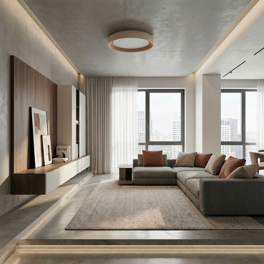 Brilagi - димируемо таванно LED осветително тяло WALDO LED/48W/230V 3000-6500K Ø 40 cm бежово/златно + дистанционно управление