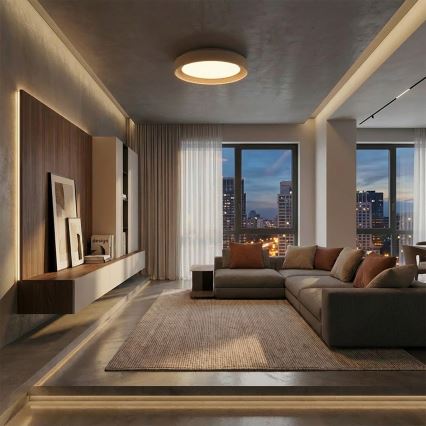 Brilagi - димируемо таванно LED осветително тяло WALDO LED/48W/230V 3000-6500K Ø 40 cm бежово/златно + дистанционно управление