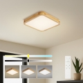 BRILAGI - LED димируемо таванно осветително тяло WOODLINE SQUARE LED/48W/230V 3000-6000K дъб 40x40 cm + дистанционно управление