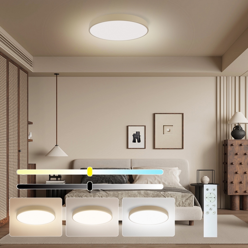 Brilagi - LED Димируемо Таванно Осветление POOL SMART LED/48W/230V диаметър 40 см Wi-Fi Tuya бежов + дистанционно
