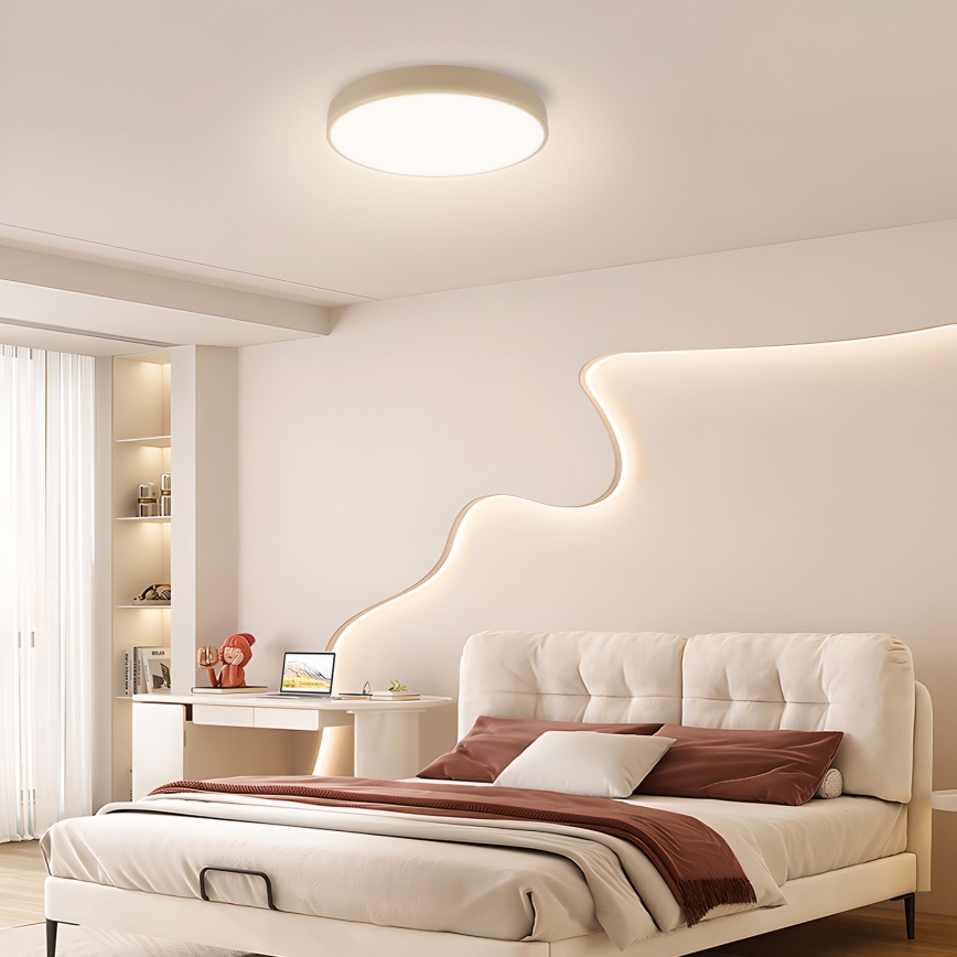 Brilagi - LED Димируемо Таванно Осветление POOL SMART LED/48W/230V диаметър 40 см Wi-Fi Tuya бежов + дистанционно